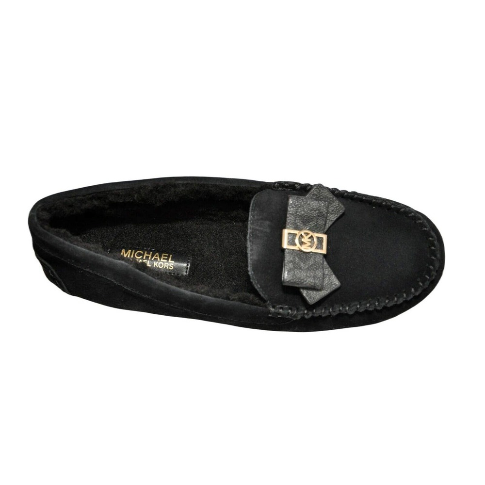 Michael Kors ERICA Faux Fur/Suede Slipper Loafer Moccasins Black 6/6.5/7/7.5/8/9 - Picture 6 of 6